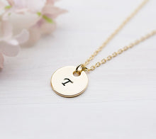 Load image into Gallery viewer, Personalized Initial Necklace, Perosnalized Gift for Women, Perosnalized Gift for Mom, Personalized Gift friends, Disc Necklace,K
