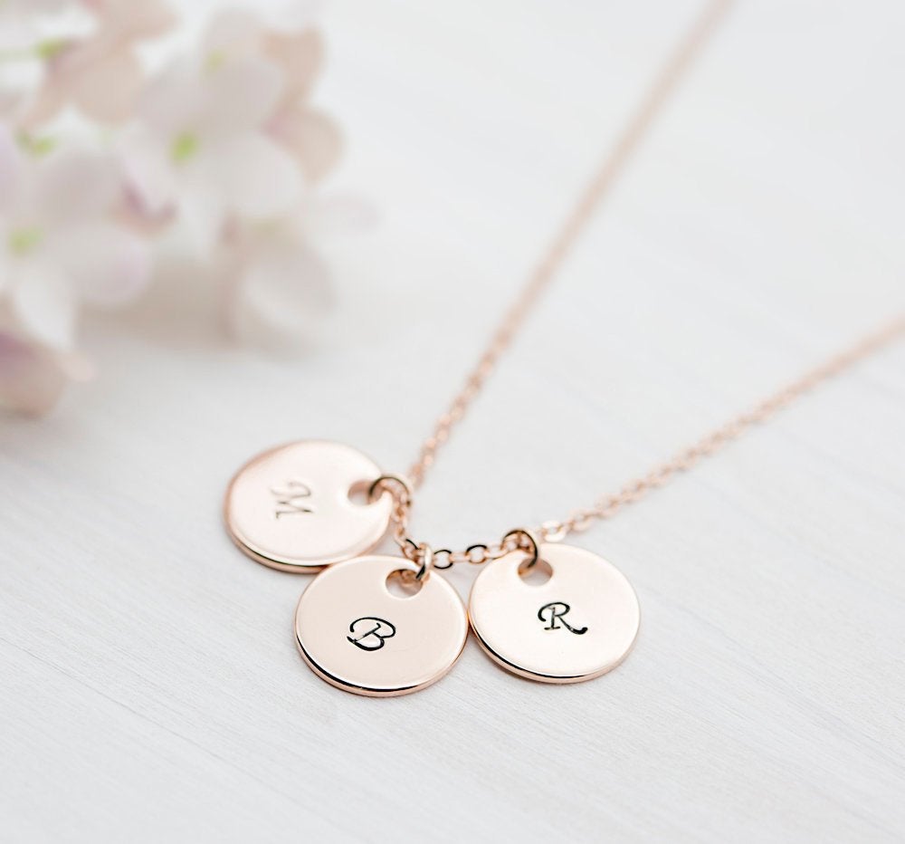 Personalized Initial Necklace, Perosnalized Gift for Women, Perosnalized Gift for Mom, Personalized Gift friends, Disc Necklace,K