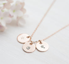 Load image into Gallery viewer, Gift for Mom Mother, Personalized Initial Necklace, Birthstone Necklace, Personalized Gift for Wife, Gold Disc Necklace, Christmas Gift
