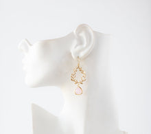 Load image into Gallery viewer, Blush Pink Gold Laurel Wreath Earrings
