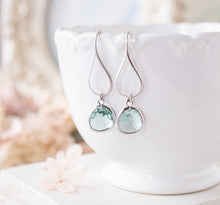 Load image into Gallery viewer, Aquamarine Blue Crystal Earrings. March Birthstone Earrings.
