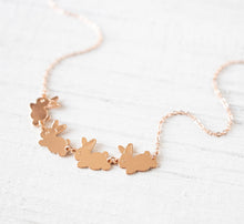 Load image into Gallery viewer, Rabbit Necklace in Rose Gold, Bunny Necklace, Rabbit Jewelry, Bunny Jewelry, Easter Jewelry, Personalized Gift for Daughter Granddaughter
