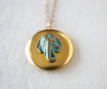 Load image into Gallery viewer, Elephant Locket, Elephant Necklace, Customized Jewelry, Personalized Photo Locket,, Vintage Locket, Gift for Her for daughter Wife
