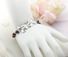 画像をギャラリービューアに読み込む, Plum Marsala Burgundy Wedding Bracelet Silver Bridal Bracelet Bridesmaid Gift Plum Purple Pearls Bracelet Wedding Jewelry Christmas Giftgift
