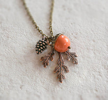 画像をギャラリービューアに読み込む, Acorn Pinecone Oak Leaf Pendant Necklace, Fall Autumn Jewelry Jewellery, Woodland Jewelry, Christmas Gift for Mom, Gift for Wife grandma
