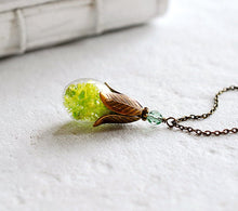 画像をギャラリービューアに読み込む, Real Green Moss Necklace, Botanical specimen Jewelry, Glass Bottle Real Plant Pendant, Wearable  Lichen Terrarium necklace, Christmas gift
