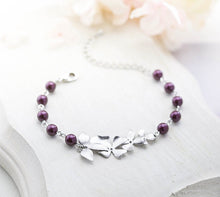 画像をギャラリービューアに読み込む, Plum Marsala Burgundy Wedding Bracelet Silver Bridal Bracelet Bridesmaid Gift Plum Purple Pearls Bracelet Wedding Jewelry Christmas Giftgift
