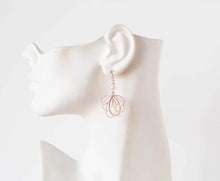 Load image into Gallery viewer, Rose Gold Bridal Earrings with White Cream Pearls, Rose Gold Wedding Jewelry, Bridesmaid Earrings, Bridesmaid Gift, Maid of Honor Gift
