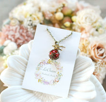 Load image into Gallery viewer, Wine Red Pearl Swallow Bird Necklace, Pearl Pendant Necklace, Bird Charm Necklace, Vintage Style, Gift for Mom Wife Girlfriend
