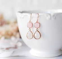 Load image into Gallery viewer, Rose Gold Earrings with colorful Teardrop crystals, Anniversary Gift for wife girlfriend, Birthday Gift for Mom Daughter, Bridesmaid Gift
