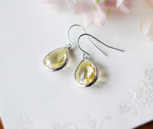 Load image into Gallery viewer, November Birthstone Citrine Earrings in Silver, November Birthday Gift for daughter mom sister wife Girlfriend, Citrine Jewelry
