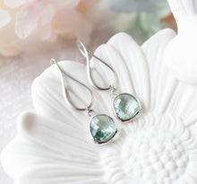 Load image into Gallery viewer, Aquamarine Blue Crystal Earrings. March Birthstone Earrings.
