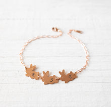 画像をギャラリービューアに読み込む, Personalized Bunny Bracelet, Rose Gold Rabbit Bracelet, Personalized Gift for girls kids, Gift for Women for bunny lover rabbit lover
