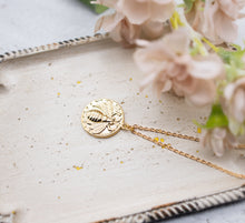 Load image into Gallery viewer, Gold Bee Pendant Necklace, Bee Charm Necklace, Bee Jewelry, Coin Necklace, Medallion Necklace, Gift for Bee Lover, Gift for Her
