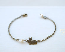 画像をギャラリービューアに読み込む, Rabbit Bracelet. Brass Bunny Bracelet. Easter Jewelry, Gift for Sisters, Gift for Daughters, Gift for BFF, Best friend Bracelet
