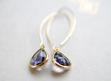 Load image into Gallery viewer, Amethyst Purple Drop long Dangle Earrings
