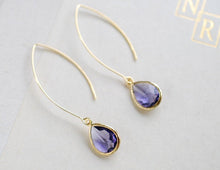 Load image into Gallery viewer, Amethyst Purple Drop long Dangle Earrings
