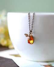 画像をギャラリービューアに読み込む, Bee Necklace With Topaz Honey Drop, Bee Jewelry, Honey Bee Humble Bee Necklace, Bee Charm Necklace, Gift for Women for Bee lover Bee Kepper
