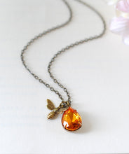 画像をギャラリービューアに読み込む, Bee Necklace With Topaz Honey Drop, Bee Jewelry, Honey Bee Humble Bee Necklace, Bee Charm Necklace, Gift for Women for Bee lover Bee Kepper
