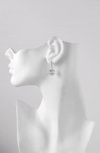 Load image into Gallery viewer, Set of 3, Three Pairs Bridal Earrings, Wedding Earrings, Silver Cubic Zirconia Earrings. Bridesmaid Earrings, Clear Crystal Drop Earrings
